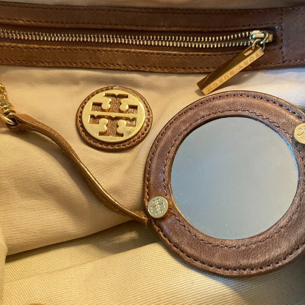 Tory Burch Tan Distressed Leather bag with Crossbody Strap